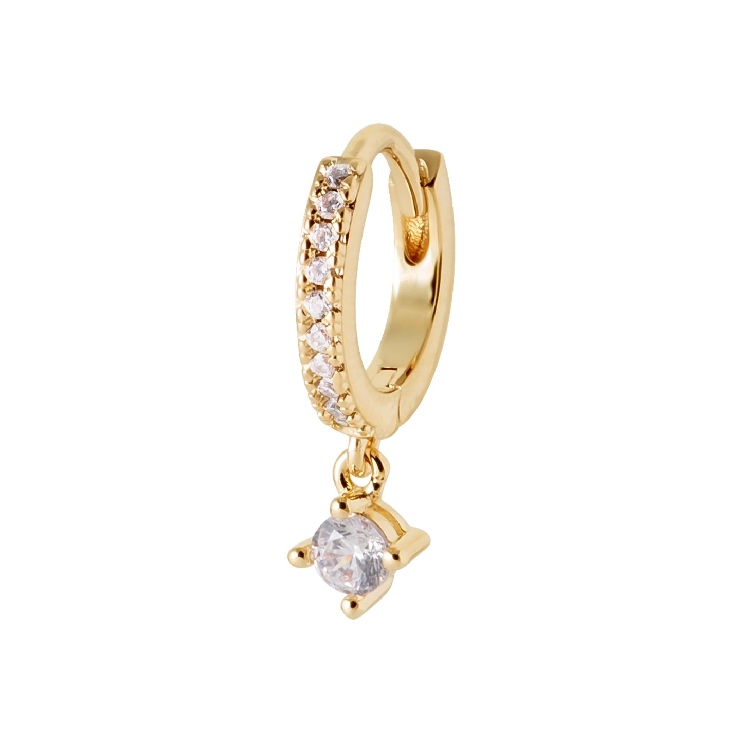 Boucles d’oreilles - Éclat de cristal - Ronde - Plaqué Or
