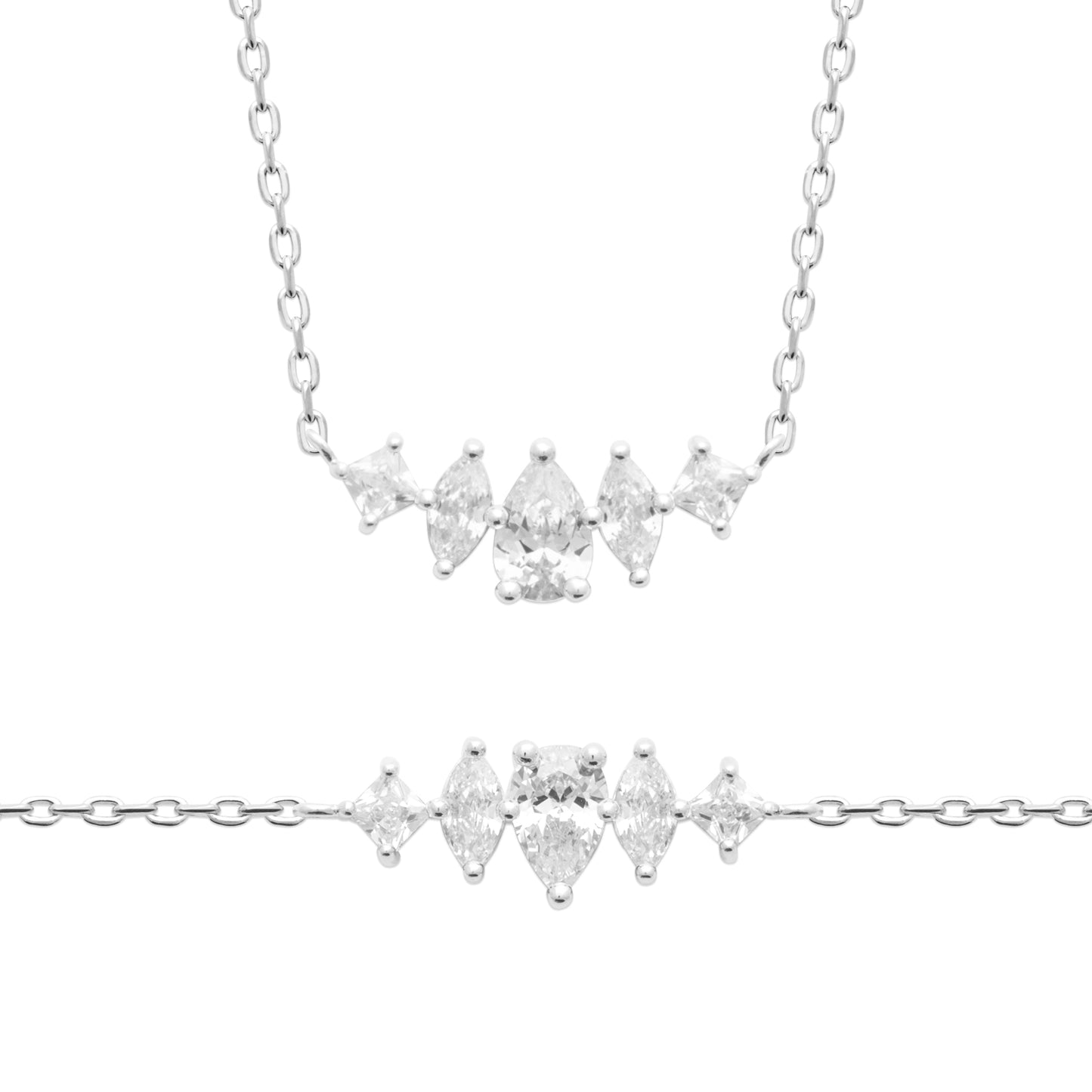 Collier - Éclat Céleste - Argent Rhodié