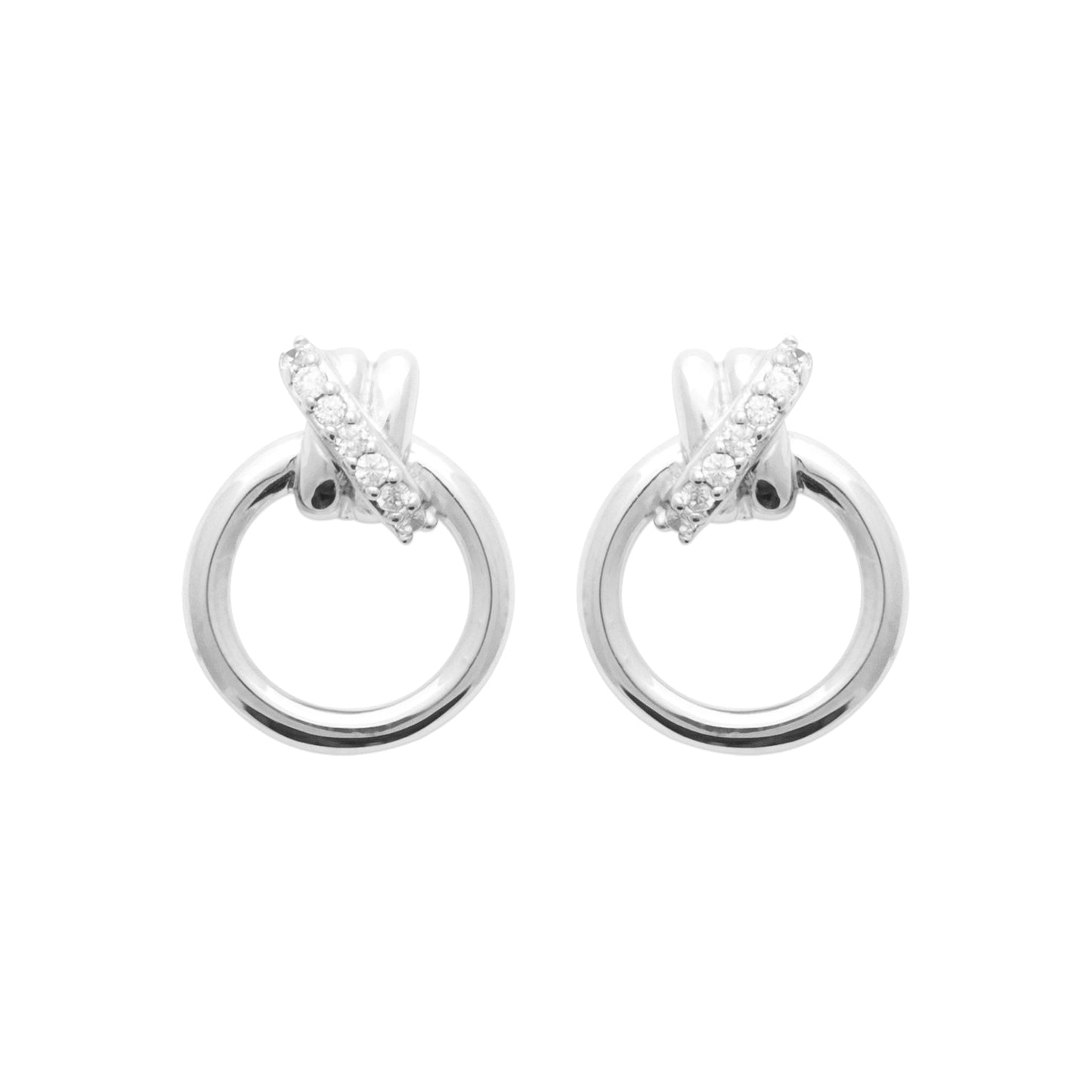 Boucles d'oreilles - Cristal Scintillant - Argent Rhodié