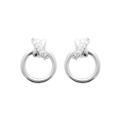 Boucles d'oreilles - Cristal Scintillant - Argent Rhodié