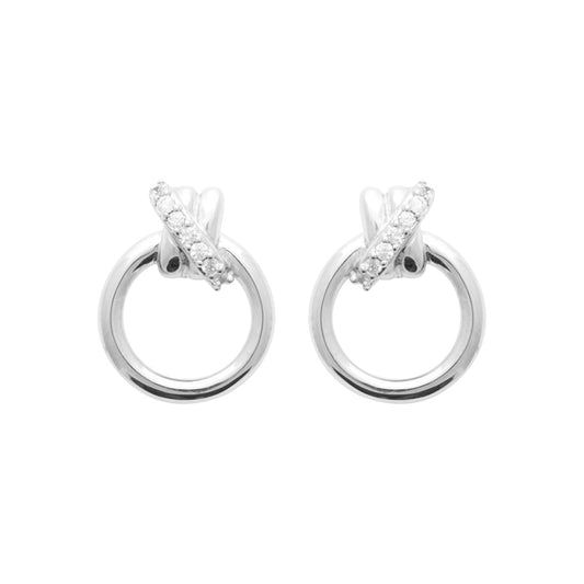 Boucles d'oreilles - Cristal Scintillant - Argent Rhodié