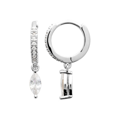 Boucles d’oreilles - Éclat de cristal - Losange - Argent Rhodié