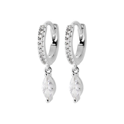 Boucles d’oreilles - Éclat de cristal - Losange - Argent Rhodié