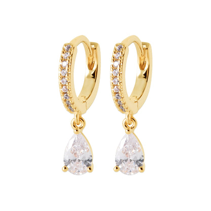 Boucles d’oreilles - Éclat de cristal - Triangle - Plaqué Or