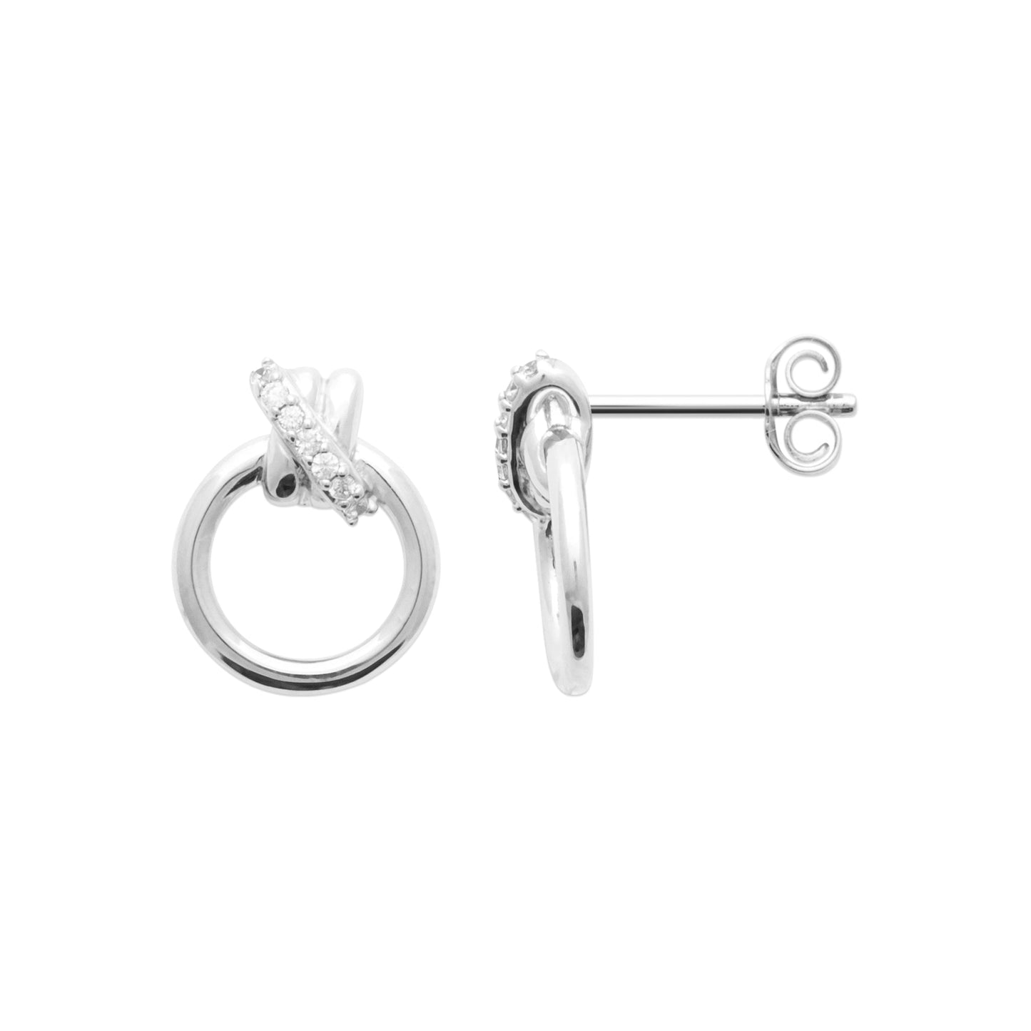 Boucles d'oreilles - Cristal Scintillant - Argent Rhodié