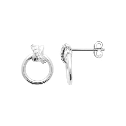 Boucles d'oreilles - Cristal Scintillant - Argent Rhodié