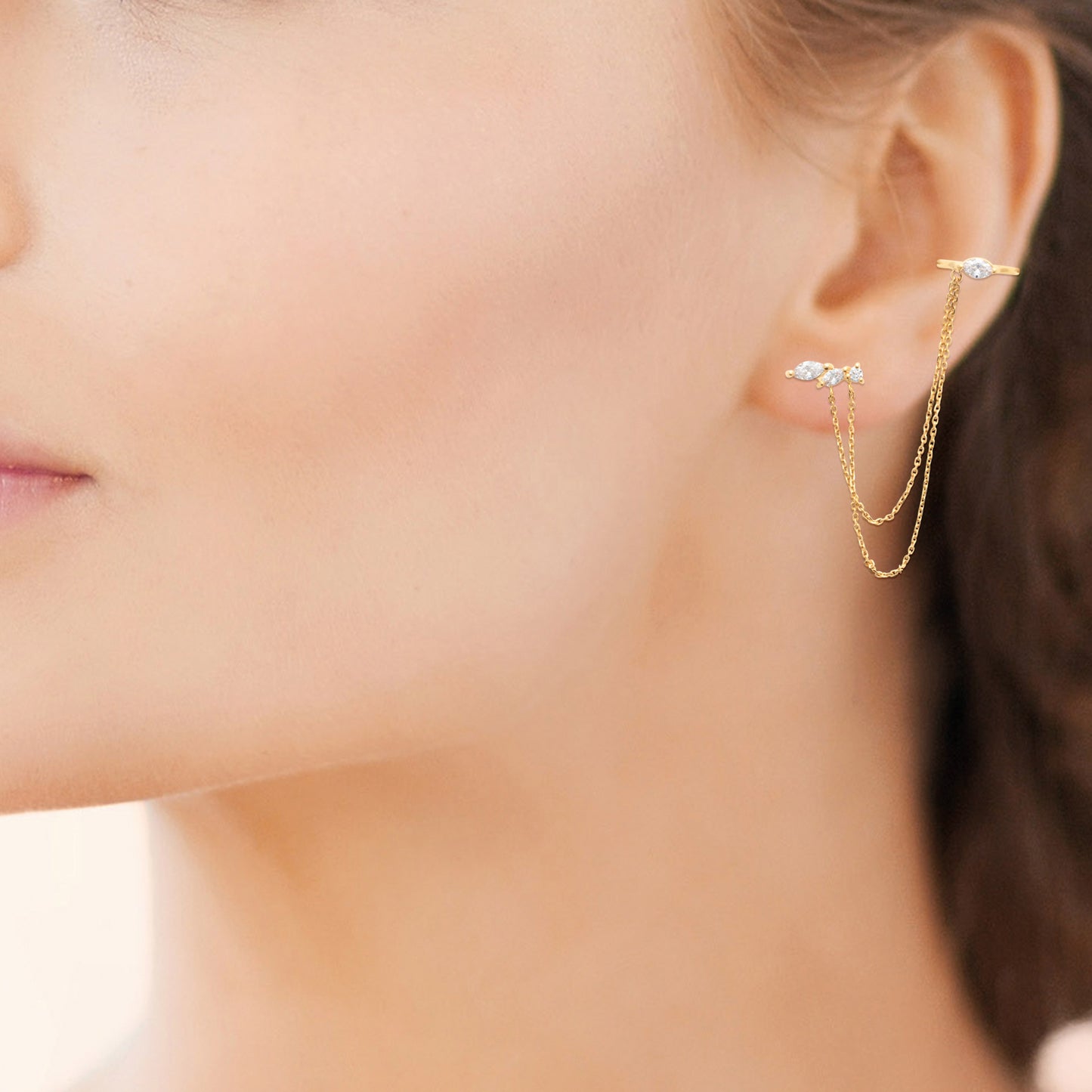 EAR CUFF - Pureté Lumineuse - Double - Plaqué Or